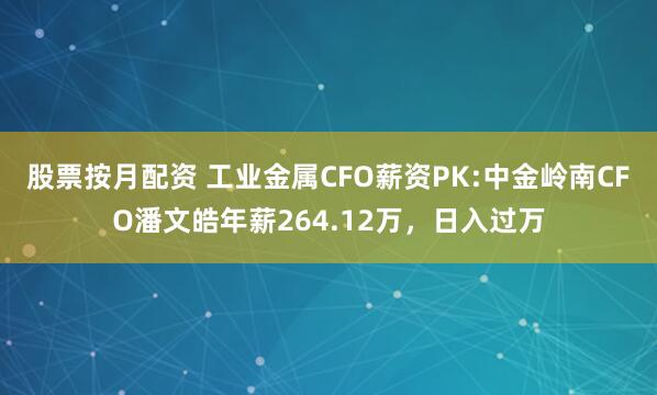 股票按月配资 工业金属CFO薪资PK:中金岭南CFO潘文皓年薪264.12万，日入过万