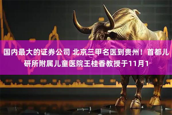 国内最大的证券公司 北京三甲名医到贵州！首都儿研所附属儿童医院王桂香教授于11月1