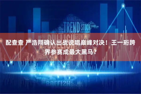配查查 严浩翔确认出战说唱巅峰对决！王一珩跨界参赛成最大黑马？